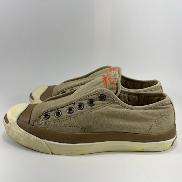 Converse x John Varvatos Slip On Sneakers Tan Canvas Casual Womens Size 6.5 - Picture 4 of 9